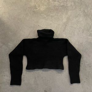 NA-KD Black turtleneck crop sweater